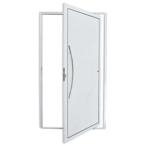 Porta Pivotante Alumínio Lambril Savana c/Puxador e.Branco 120 Brimak