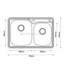 Cuba Pia Dupla de Aço Inox 304 para Cozinha Gourmet Luxo C520 com Válvula - 4