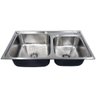Cuba Pia Dupla de Aço Inox 304 para Cozinha Gourmet Luxo C520 com Válvula - 2