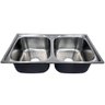 Cuba Pia Dupla de Aço Inox 304 para Cozinha Gourmet Luxo C530 com Válvula Acessórios e Lixeira - 2