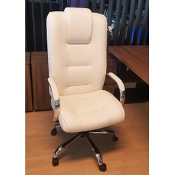 Cadeira de Escritório Presidente Classic Branca Base Cromada Giratória Comprealegre 100% Nacional - 3