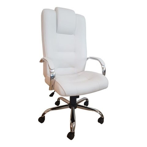 Cadeira de Escritório Presidente Classic Branca Base Cromada Giratória Comprealegre 100% Nacional