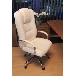 Cadeira de Escritório Presidente Classic Branca Base Cromada Giratória Comprealegre 100% Nacional - 2