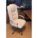 Ver imagem 2 de Cadeira de Escritório Presidente Classic Branca Base Cromada Giratória Comprealegre 100% Nacional