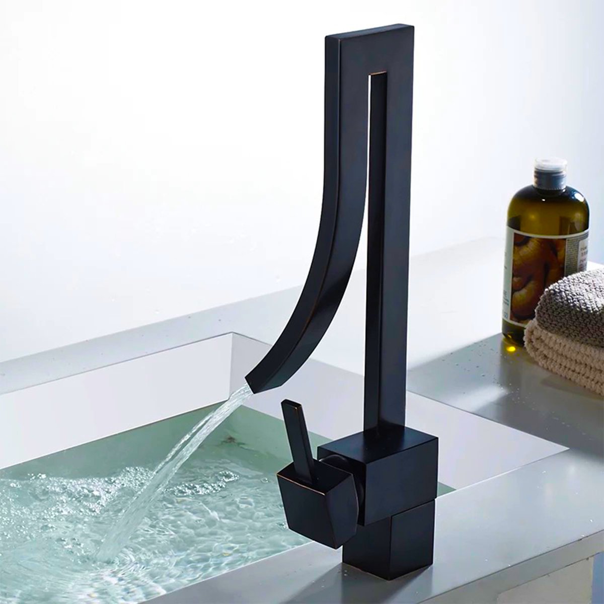 Torneira Banheiro Lavabo Preta Black Matte Misturador Monocomando Giratória iCasa Shop IC-925B - 3