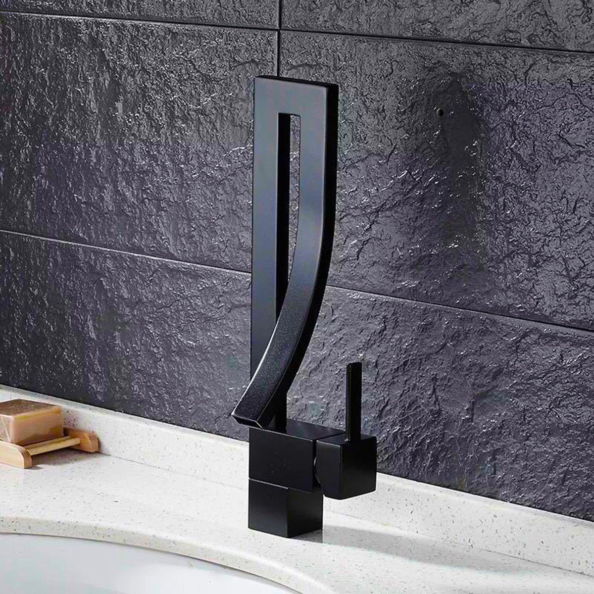 Torneira Banheiro Lavabo Preta Black Matte Misturador Monocomando Giratória iCasa Shop IC-925B - 2