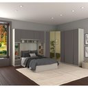 Ver imagem 1 de Guarda Roupa Canto Casal Com Vidro Reflecta Crema Com Cinza