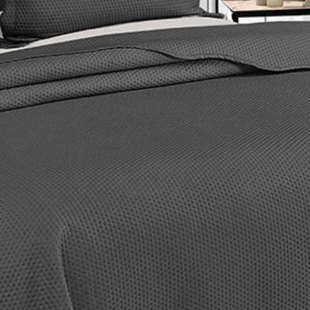 Cobre Leito Queen Roupa De Cama Colcha Kit 3 Peças - Chumbo - 5