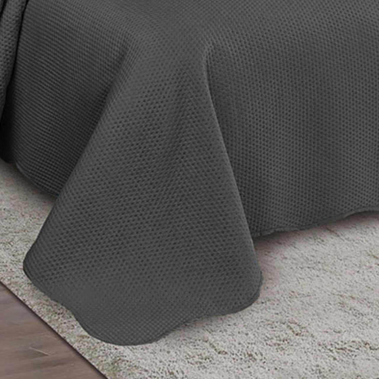 Cobre Leito Queen Roupa De Cama Colcha Kit 3 Peças - Chumbo - 4
