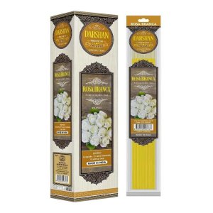 Incenso Massala Premium Rosa Branca Darshan 10skd10vr