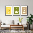Ver imagem 1 de Kit 3 Quadros Grandes Hora do Chá 60x48cm:moldura Branca