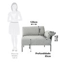 Ver imagem 4 de Sofá Modular Industrial com Braço Direito Basileia 120cm Yescasa Veludo Tx Cinza Prata