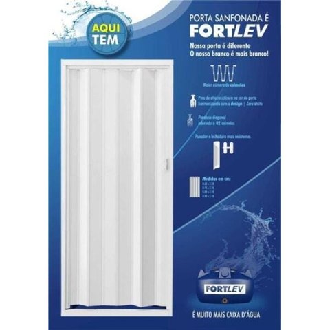 Porta Sanfonada PVC Branca 210x80 Fortlev