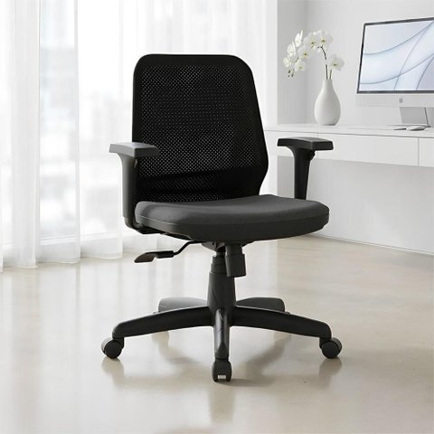 Cadeira Escritório Fluidy Diretor Ergonômica NR17 Encosto Mesh Assento Poliéster Base Giratória