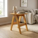 Ver imagem 1 de Mesa Lateral Orgânica para Sofá em Madeira Maciça 49 x 56cm de La Vie Mel