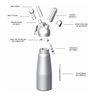 Garrafa Sifão De Chantilly Standart Cm 500ml Prata - Fpro - 4