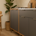 Ver imagem 3 de Armário de Cozinha Lumiar Modulado Área Gourmet em Mdf Alto Padrão Detalhes Ripado Pés Reguláveis:gr