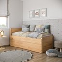 Ver imagem 1 de Cama Solteiro Bau em Madeira Maciça Flow Natural Pine