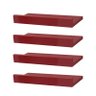 Kit 4 Prateleiras Porta Quadros 40 X 15cm Vermelha Suporte Invisível - 2