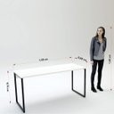 Ver imagem 4 de Mesa Escritório Reta 150cm Martinucci Iron Irmr1560cbcbp Home Office Carvalho Bruma