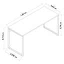 Ver imagem 5 de Mesa Escritório Reta 150cm Martinucci Iron Irmr1560cbcbp Home Office Carvalho Bruma