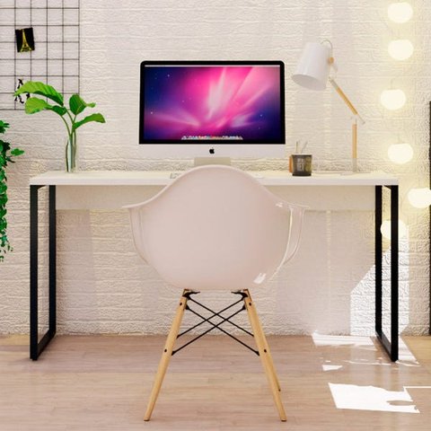 Mesa Escritório Reta 150cm Martinucci Iron Irmr1560Bbp Home Office Branca