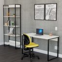 Ver imagem 2 de Mesa Escritório Reta 120cm Martinucci Iron Irmr1260Bbp Home Office Branca
