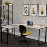 Mesa Escritório em L 150cm Martinucci Iron Irml1515Bbp Home Office Branca - 1