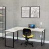 Mesa Escritório em L 150cm Martinucci Iron Irml1515Bbp Home Office Branca - 2