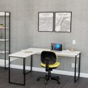 Ver imagem 2 de Mesa Escritório em L 150cm Martinucci Iron Irml1515Bbp Home Office Branca