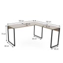 Ver imagem 3 de Mesa Escritório em L 150cm Martinucci Iron Irml1515cbcbp Home Office Carvalho Bruma