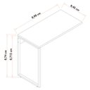 Ver imagem 3 de Mesa Escritório Auxiliar 90cm Martinucci Iron Irmx0945Ppp Home Office Preto