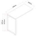 Ver imagem 3 de Mesa Escritório Auxiliar 90cm Martinucci Iron Irmx0945cbcbp Home Office Carvalho Bruma