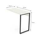 Ver imagem 2 de Mesa Escritório Auxiliar 90cm Martinucci Iron Irmx0945Bbp Home Office Branca