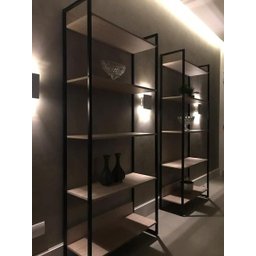 Estante Alta 5 Prateleiras Martinucci Iron Irea0818cbcbp Home Office Carvalho Bruma - 3