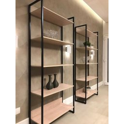 Estante Alta 5 Prateleiras Martinucci Iron Irea0818cbcbp Home Office Carvalho Bruma - 1