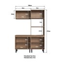Ver imagem 3 de Cozinha Modulada Provençal 4 Peças Balcão, Tampo, Armário Basculante e Torre Quente Branco/Jequitibá