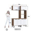 Ver imagem 5 de Cozinha Modulada Provençal 4 Peças Balcão, Tampo, Armário Basculante e Torre Quente Branco/Jequitibá