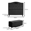 Ver imagem 2 de kit Cabeceira 100 cm + Calçadeira Imperio Rosa