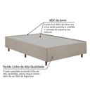 Ver imagem 7 de Cama Box Casal Estofada em Madeira Maciça Base Reforçada Santorini Espresso Móveis Bege/Linho