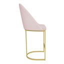 Ver imagem 5 de Kit 08 Banquetas Altas Bela Suede Base Metálica Industrial Dourado - Pallazio Cor:Rosa Bebê