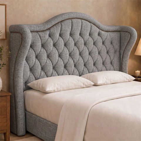 Cabeceira para Cama Box Queen 180cm Dorian Linho Nobre Cinza - Sallar Home