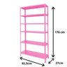 Estante de Aço com 6 Prateleiras Rosa - 2