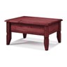 Mesa de Centro em Madeira e Acabamento Escovado - Linha Premium - Cor Vermelho bordô - R&S Móveis - 1