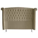 Ver imagem 3 de Kit Cabeceira de Cama Box e Calçadeira Baú Luxo King 195 Cm Suede Bege do Lar Móveis