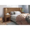 Ver imagem 1 de Painel Cama Box Madeirado Casal Bourbon C/ 2 Mesas 2 Gavetas e Leds Jatobá - Santos Andirá