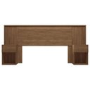 Ver imagem 2 de Painel Cama Box Madeirado Casal Bourbon C/ 2 Mesas 2 Gavetas e Leds Jatobá - Santos Andirá