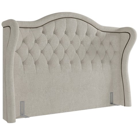 Cabeceira Cama Box Casal 140 Cm P05 Lisboa Bouclê Creme - Lyam Decor