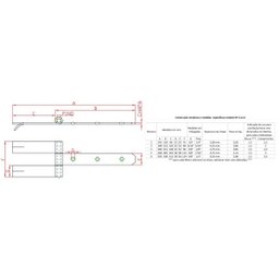 Dobradiça Chumbar 2 Hastes N-3 35cm Forsul para portão, porteira e porta Preta - 2