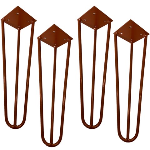 Kit 04 Pés de Ferro Aço Hairpin Legs 30 Cm Bronze A01 Sofá Móveis Mesa - Inoviza